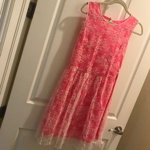 Derby Dress! Awesome Neon Pink/Lace Erin Fetherston Dress